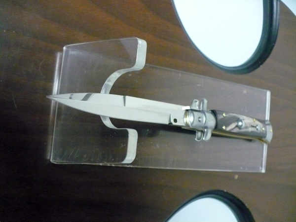 Frank Beltrame , italian stiletto , pugnale -23 cm , corno di bufalo scuro,baionetta , modello FB 23/58B - 1