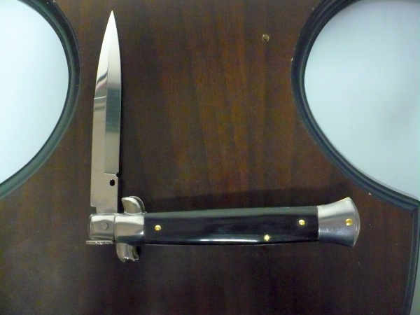 Frank Beltrame , italian stiletto , pugnale -23 cm , corno di bufalo scuro,baionetta , modello FB 23/58B - 1