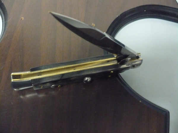 Frank Beltrame , italian stiletto , pugnale -23 cm , corno di bufalo scuro,baionetta , modello FB 23/58B - 8