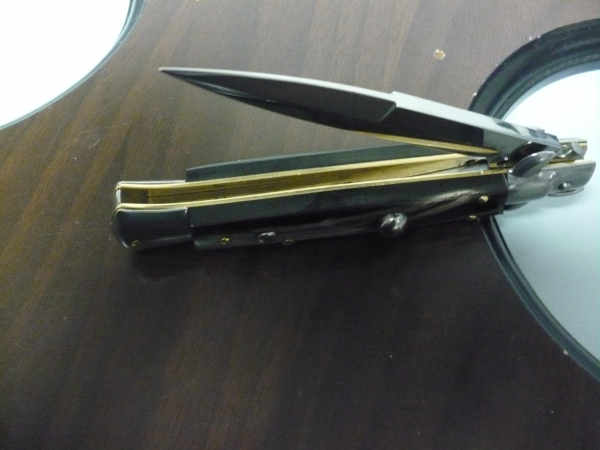Frank Beltrame , italian stiletto , pugnale -23 cm , corno di bufalo scuro,baionetta , modello FB 23/58B - 1