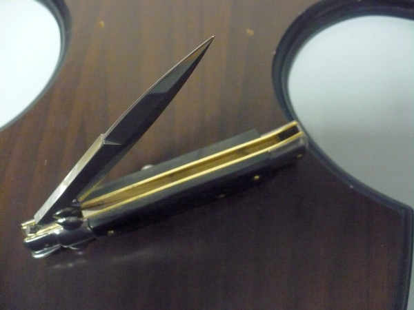 Frank Beltrame , italian stiletto , pugnale -23 cm , corno di bufalo scuro,baionetta , modello FB 23/58B - 8