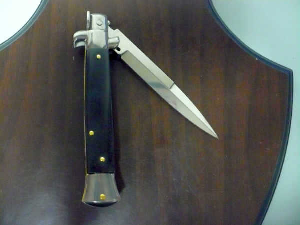 Frank Beltrame , italian stiletto , pugnale -23 cm , corno di bufalo scuro,baionetta , modello FB 23/58B - 8