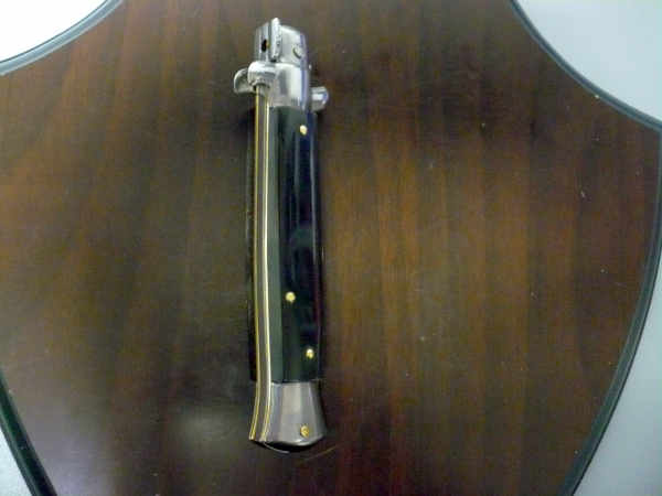 Frank Beltrame , italian stiletto , pugnale -23 cm , corno di bufalo scuro,baionetta , modello FB 23/58B - 1