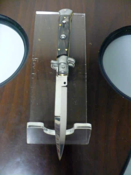 Frank Beltrame , italian stiletto , pugnale -23 cm , corno di bufalo scuro,baionetta , modello FB 23/58B - 8