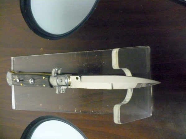 Frank Beltrame , italian stiletto , pugnale -23 cm , corno di bufalo scuro,baionetta , modello FB 23/58B - 8