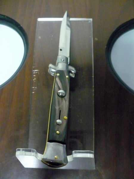 Frank Beltrame , italian stiletto , pugnale -23 cm , corno di bufalo scuro,baionetta , modello FB 23/58B - 1