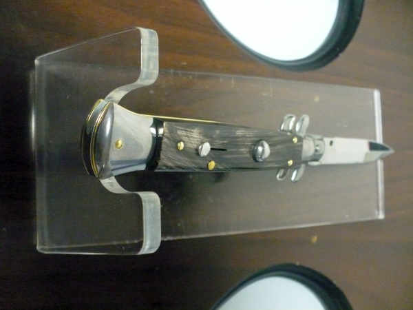Frank Beltrame , italian stiletto , pugnale -23 cm , corno di bufalo scuro,baionetta , modello FB 23/58B - 8