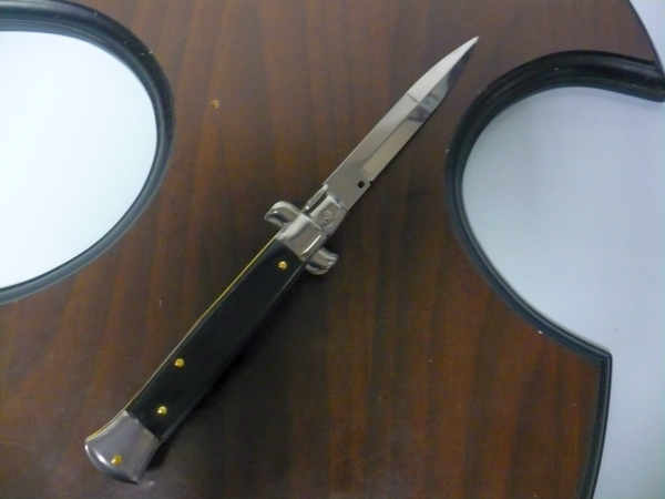 Frank Beltrame , italian stiletto , pugnale -23 cm , corno di bufalo scuro,baionetta , modello FB 23/58B - 8