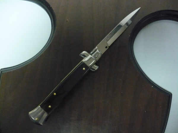 Frank Beltrame , italian stiletto , pugnale -23 cm , corno di bufalo scuro,baionetta , modello FB 23/58B - 1