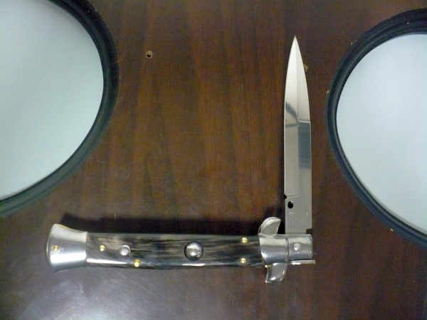 Frank Beltrame , italian stiletto , pugnale -23 cm , corno di bufalo scuro,baionetta , modello FB 23/58B - 8