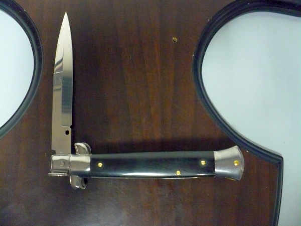 Frank Beltrame , italian stiletto , pugnale -23 cm , corno di bufalo scuro,baionetta , modello FB 23/58B - 8