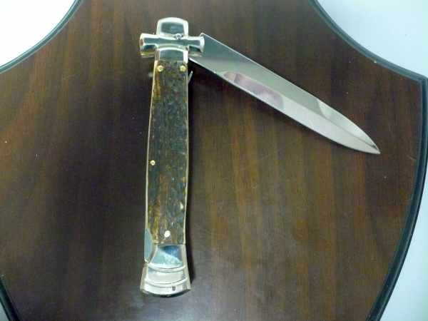 Italian stiletto - AGA Campolin - maltese / crociato - 23cm - corno di cervo / deer horn - 1