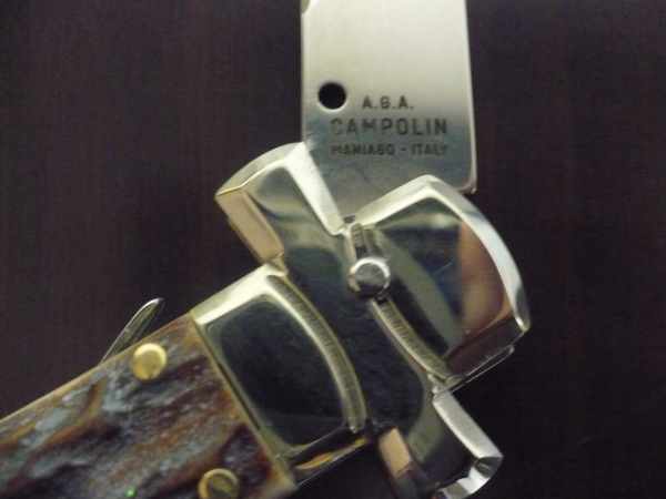 Italian stiletto - AGA Campolin - maltese / crociato - 23cm - corno di cervo / deer horn - 1