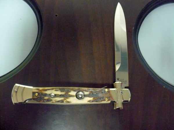 Italian stiletto - AGA Campolin - maltese / crociato - 23cm - corno di cervo / deer horn - 1