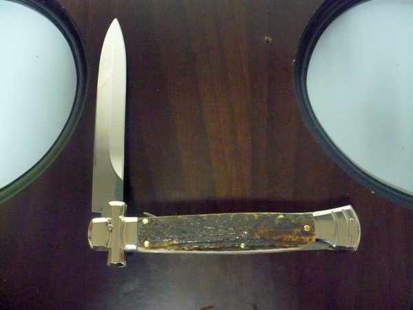 Italian stiletto - AGA Campolin - maltese / crociato - 23cm - corno di cervo / deer horn - 1