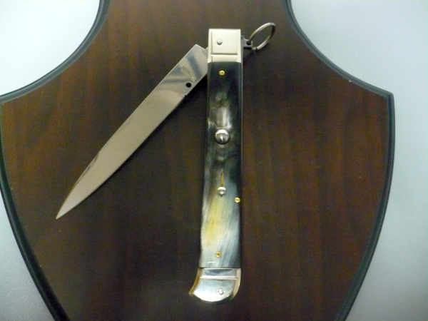 Famiglia Spadon - stiletto  falcon /28 - bufalo brasiliano - lama a swedge vecchio stile - 1