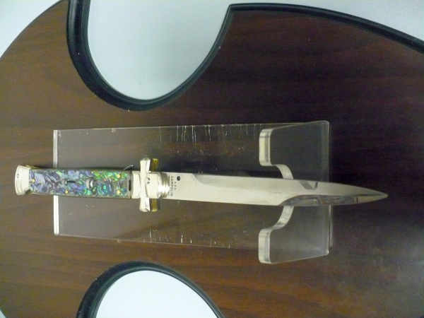 Italian stiletto - AGA Campolin - maltese / crociato - 28cm - abalone - lama baionetta