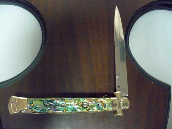 Italian stiletto - AGA Campolin - maltese / crociato - 28cm - abalone - lama baionetta