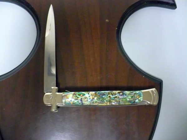 Italian stiletto - AGA Campolin - maltese / crociato - 28cm - abalone - lama baionetta