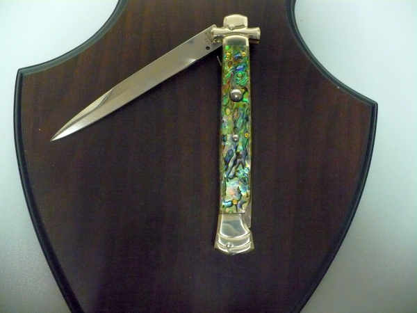 Italian stiletto - AGA Campolin - maltese / crociato - 28cm - abalone - lama baionetta