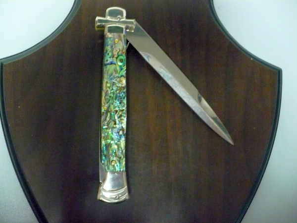 Italian stiletto - AGA Campolin - maltese / crociato - 28cm - abalone - lama baionetta