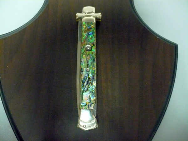 Italian stiletto - AGA Campolin - maltese / crociato - 28cm - abalone - lama baionetta