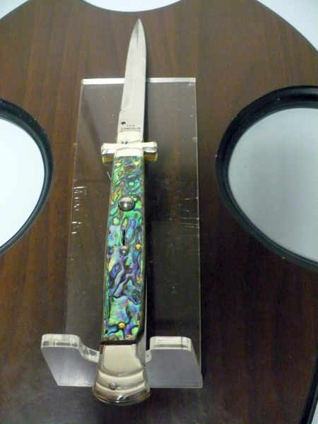 Italian stiletto - AGA Campolin - maltese / crociato - 28cm - abalone - lama baionetta
