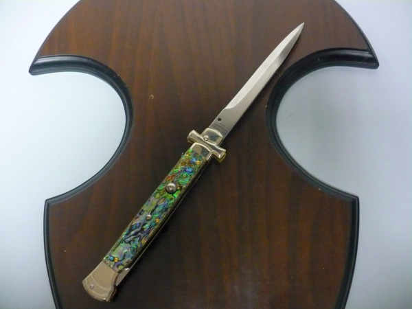 Italian stiletto - AGA Campolin - maltese / crociato - 28cm - abalone - lama baionetta