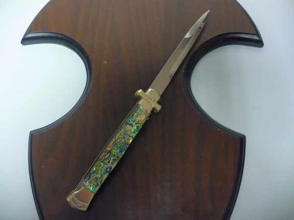 Italian stiletto - AGA Campolin - maltese / crociato - 28cm - abalone - lama baionetta