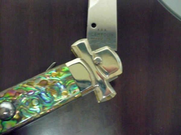 Italian stiletto - AGA Campolin - maltese / crociato - 28cm - abalone - lama baionetta