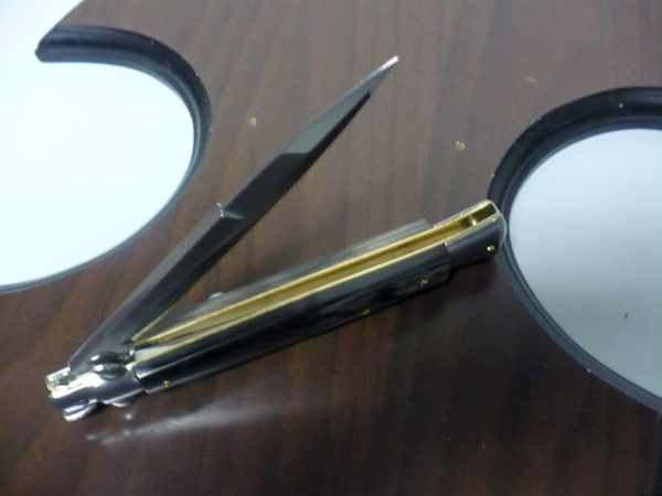 Italian stiletto - pugnale Frank Beltrame - 28 cm -corno di bufalo brasiliano , lama baionetta-  FB 28/09B -1