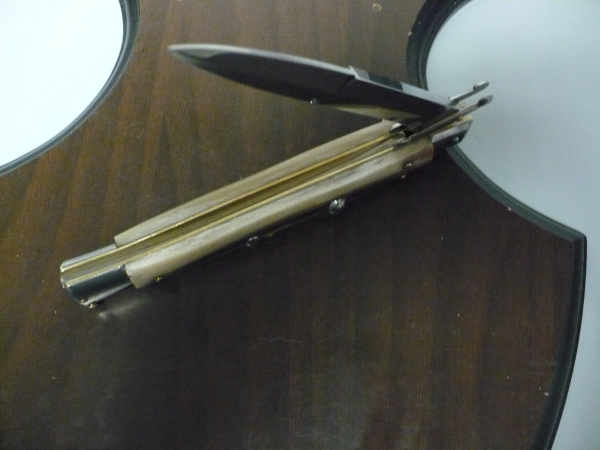 Swinguard Frank Beltrame - italian stiletto 28 cm - punta di corno di bufalo chiaro - lama baionetta  FB 550/48 - 1
