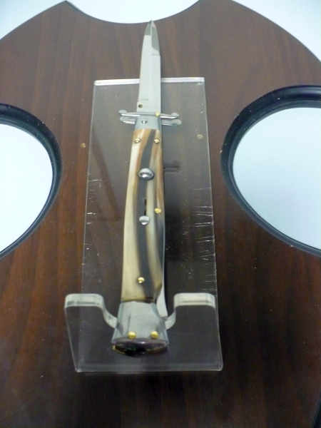 Swinguard Frank Beltrame - italian stiletto 28 cm - punta di corno di bufalo chiaro - lama baionetta  FB 550/48 - 1