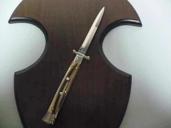 Swinguard Frank Beltrame - italian stiletto 28 cm - punta di corno di bufalo chiaro - lama baionetta  FB 550/48 - 1