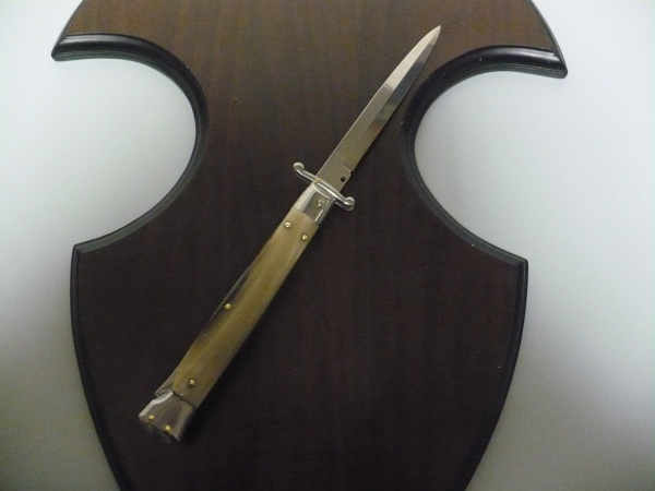 Swinguard Frank Beltrame - italian stiletto 28 cm - punta di corno di bufalo chiaro - lama baionetta  FB 550/48 - 1