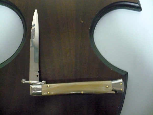 Swinguard Frank Beltrame - italian stiletto 28 cm - punta di corno di bufalo chiaro - lama baionetta  FB 550/48 - 1