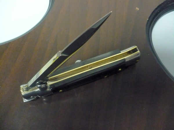 Frank Beltrame -  italian stiletto 20cm, bufalo scuro -lama baionetta - 20FB/58B - 1