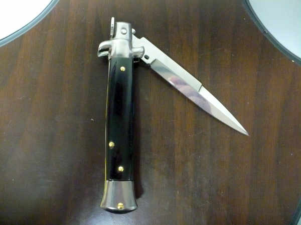 Frank Beltrame -  italian stiletto 20cm, bufalo scuro -lama baionetta - 20FB/58B - 1