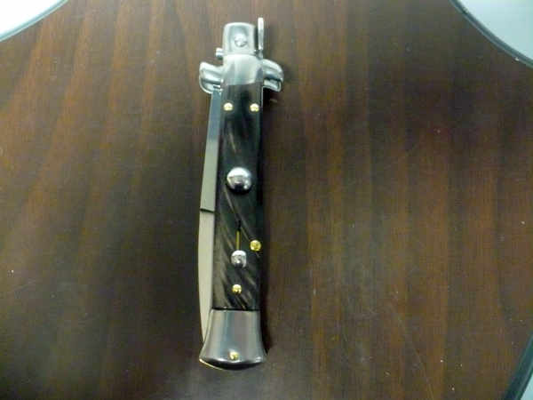 Frank Beltrame -  italian stiletto 20cm, bufalo scuro -lama baionetta - 20FB/58B - 1