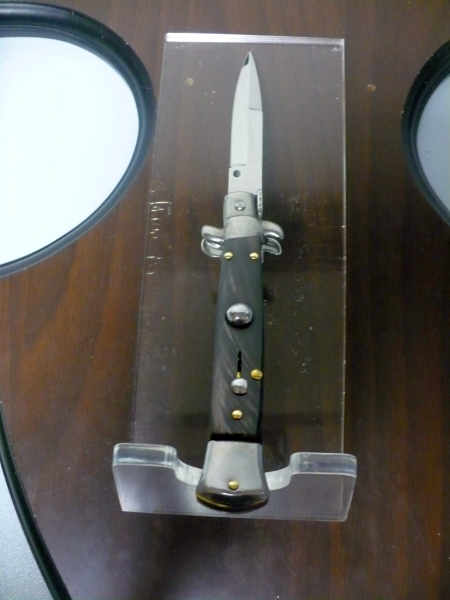 Frank Beltrame -  italian stiletto 20cm, bufalo scuro -lama baionetta - 20FB/58B - 1