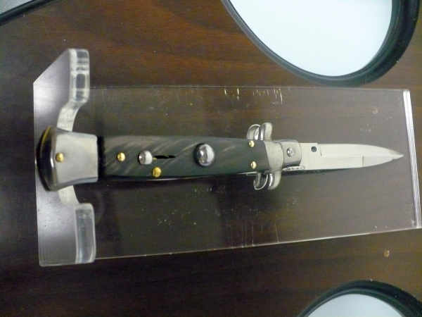 Frank Beltrame -  italian stiletto 20cm, bufalo scuro -lama baionetta - 20FB/58B - 1