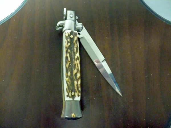 Frank Beltrame -  italian stiletto 20cm, corno di cervo -lama baionetta - 20FB/63B - 1