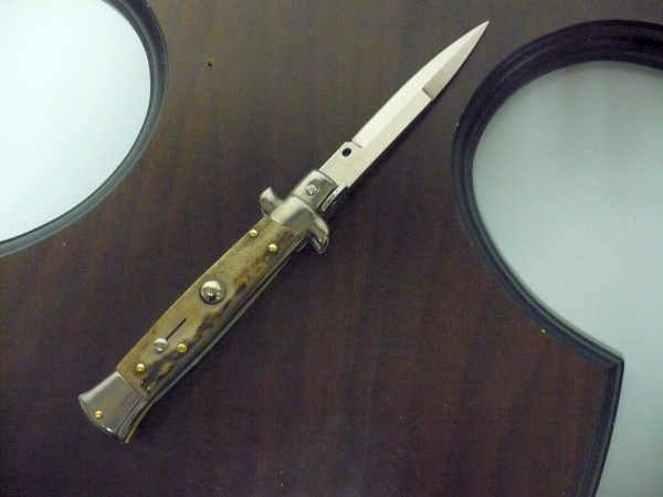 Frank Beltrame -  italian stiletto 20cm, corno di cervo -lama baionetta - 20FB/63B - 1