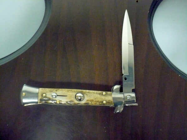 Frank Beltrame -  italian stiletto 20cm, corno di cervo -lama baionetta - 20FB/63B - 1