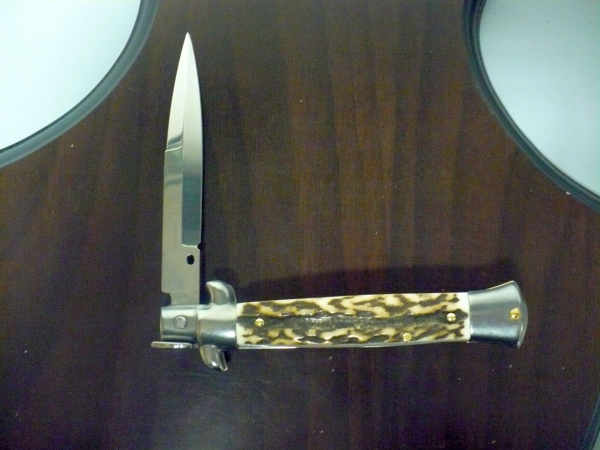 Frank Beltrame -  italian stiletto 20cm, corno di cervo -lama baionetta - 20FB/63B - 1