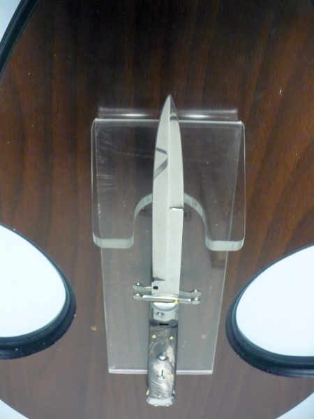 Swinguard Frank Beltrame - italian stiletto 28 cm - corno di bufalo scuro - lama baionetta FB 550/58- 1
