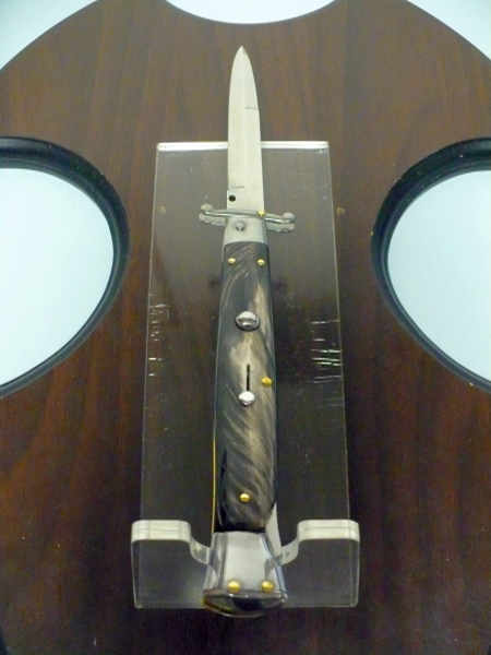 Swinguard Frank Beltrame - italian stiletto 28 cm - corno di bufalo scuro - lama baionetta FB 550/58- 1