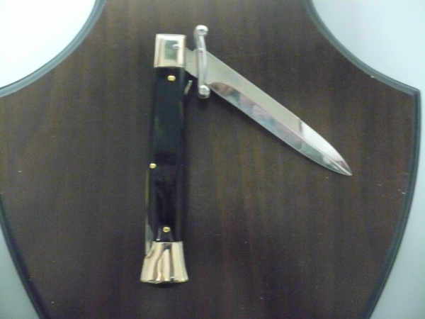 Swinguard- Famiglia Spadon- italian stiletto 23 cm - corno di bufalo brasiliano / brazilian buffalo horn - lama baionetta -1