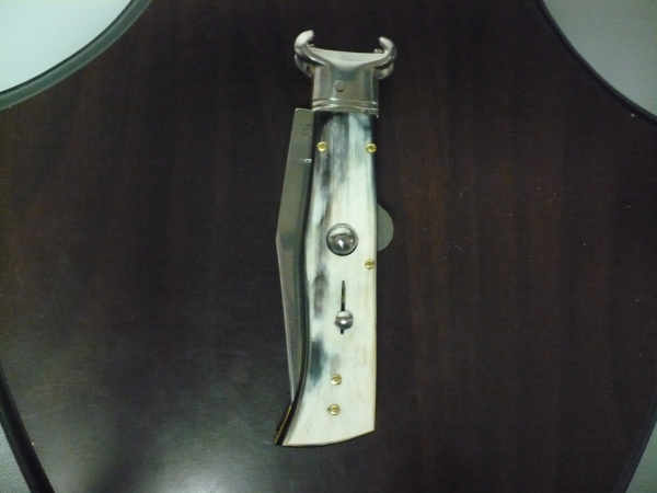 Famiglia Spadon - stiletto  calibro /20 - bufalo brasiliano - taglio classico clip point - 1