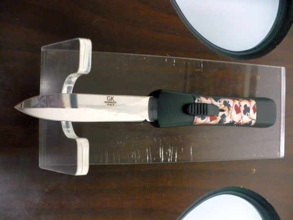 Italian stiletto frontale  coltellerie artigianali Maniago - 20 cm - ergonomica ,4 assi, lama dagger - 1